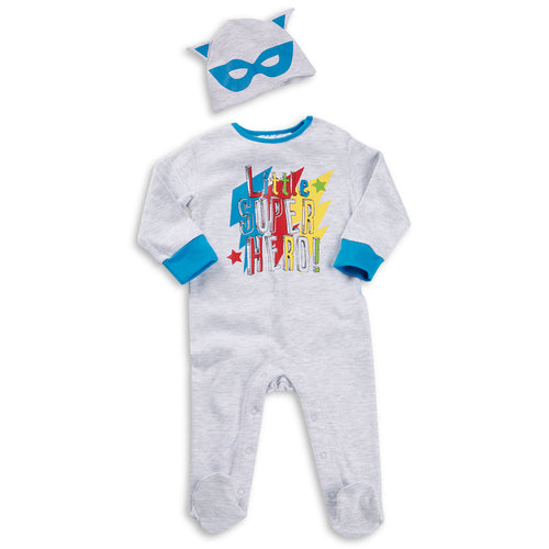 Baby Comics Superhero Sleepsuit and Hat 2 Piece Set