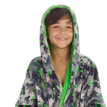 Boys Hooded Pixel Dressing Gown