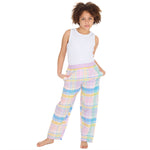 Girls Light Pink Check Woven Pyjama Bottoms