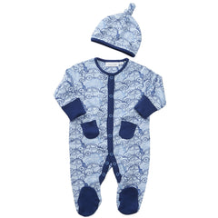 Baby Cars Vehicles Sleepsuit and Hat 2 Piece Set