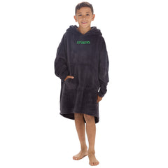 Personalised Boys Charcoal Plain Oversized Blanket Hoodie