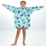 Girls Evil Eye Print Oversized Blanket Hoodie