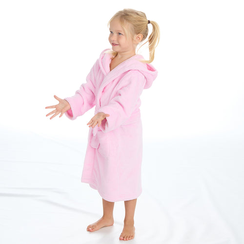 Girls Solid Rose Robe