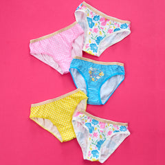 Girls 100% Cotton Floral Briefs 5 Pack