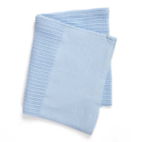 Baby Girls Boys Cellular Blanket 70 x 105cm Sky Blue