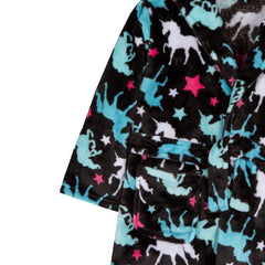 Girls Unicorn Black Robe