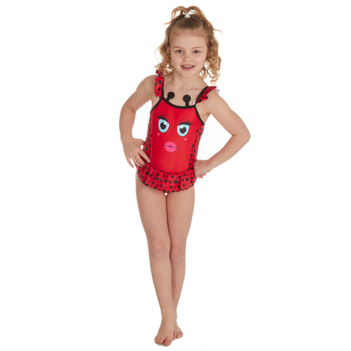 Girls Ladybird One Piece Swimsuit