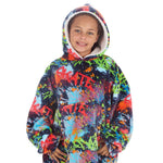 Girls Graffiti Print Oversized Blanket Hoodie