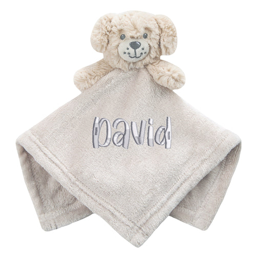 Personalised Baby Beige Puppy Comforter