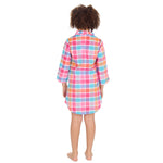 Girls Hot Pink Check Lounge Shirt