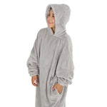 Boys Pastel Grey Oversized Hooded Blanket