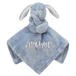 Personalised Baby Boys Dusky Blue Bunny Comforter