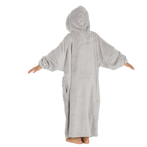 Boys Pastel Grey Oversized Hooded Blanket