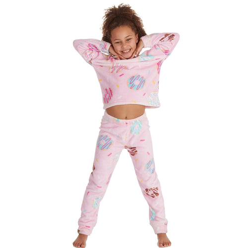 Girls Donut Fleece Lounge Set