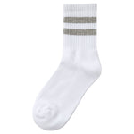 Girls Cotton Rich White Sport Socks with Pink Stripe