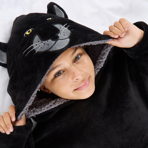 Girls Black Panther Oversized Blanket Hoodie