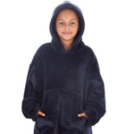 Girls Grey Shimmering Oversized Blanket Hoodie