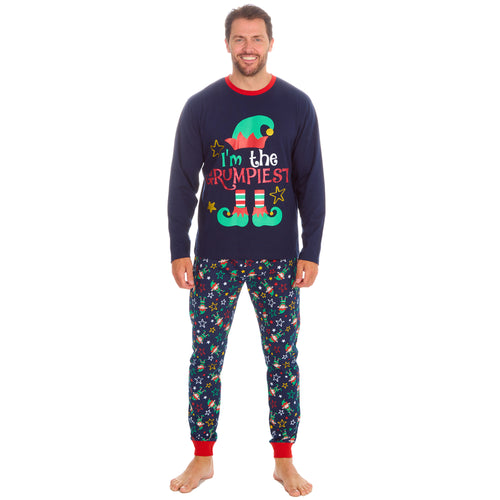 Mens Christmas Matching Cotton Long Sleeved Pyjamas Set