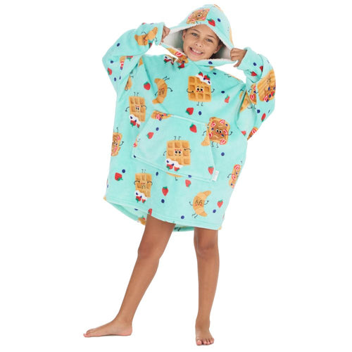 Girls Brunch Print Oversized Blanket Hoodie