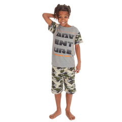 Boys Adventure Grey Camo Pyjama Set