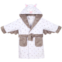 Girls Owl White Robe