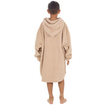 Boys Beige Toffee Plain Oversized Blanket Hoodie