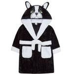 Girls French Bulldog Black Robe