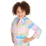 Girls Light Pink Check Lounge Shirt