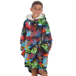 Boys Graffiti Print Oversized Blanket Hoodie