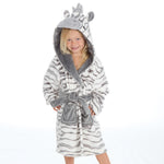 Girls Zebra Grey Robe