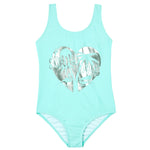 Girls Metallic Heart Swimsuit