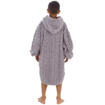 Boys Grey Cable Oversized Blanket Hoodie