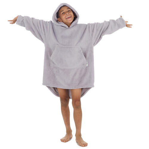 Boys Silver Grey Plain Oversized Blanket Hoodie