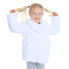 Girls Fluffy Warm Winter Faux Fur Jacket White