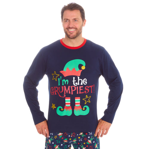 Mens Christmas Matching Cotton Long Sleeved Pyjamas Set