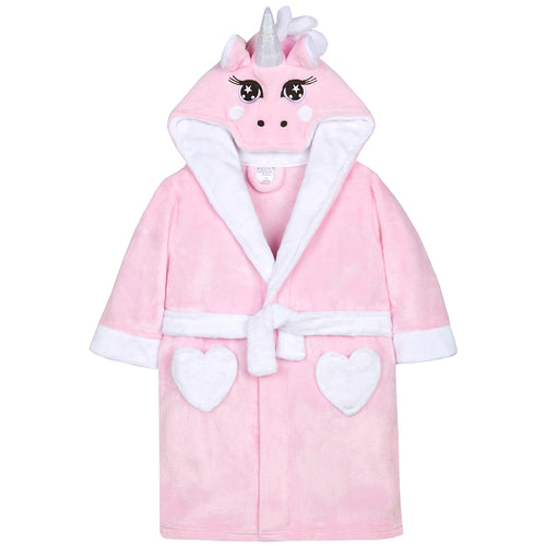 Girls Unicorn Pink Robe