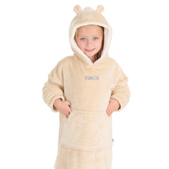 Personalised Infant Girls Bear Ears Toffee Oversized Blanket Hoodie