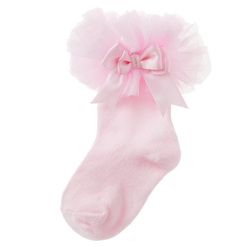 Baby Girls Tutu Frill Pink Socks 1 Pair