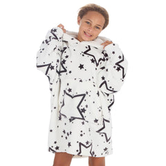 Girls Stars Print Oversized Blanket Hoodie