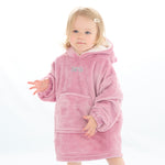 Personalised Toddler Bear Ears Dusky Pink Oversized Blanket Hoodie