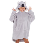 Girls Grey Koala Oversized Blanket Hoodie