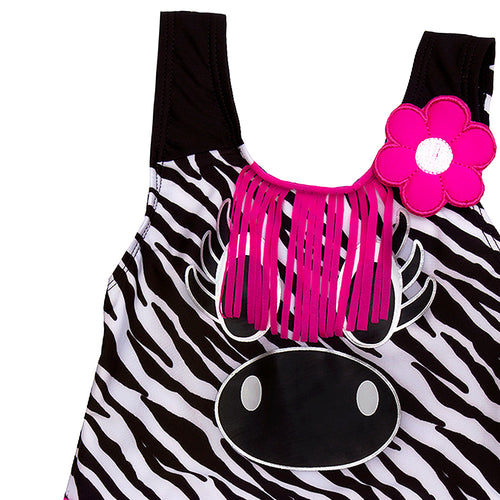 Girls Zebra One Piece Swimsuit