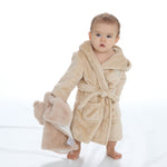 Baby Beige Teddy Bear Robe and Comforter Set