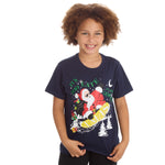 Kids Christmas Novelty Print Short Sleeve T-Shirt Navy