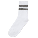 Girls Cotton Rich White Sport Socks with Pink Stripe