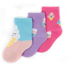 Baby Cotton Rich Ice Cream Socks 3 Pairs