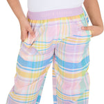 Girls Light Pink Check Woven Pyjama Bottoms