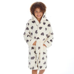 Girls Heart Cream Robe