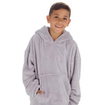 Boys Silver Grey Plain Oversized Blanket Hoodie