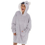 Boys Grey Koala Oversized Blanket Hoodie